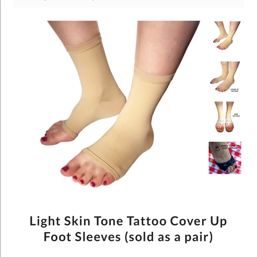 Tat2x tattoo cover up foot sleeve light tone